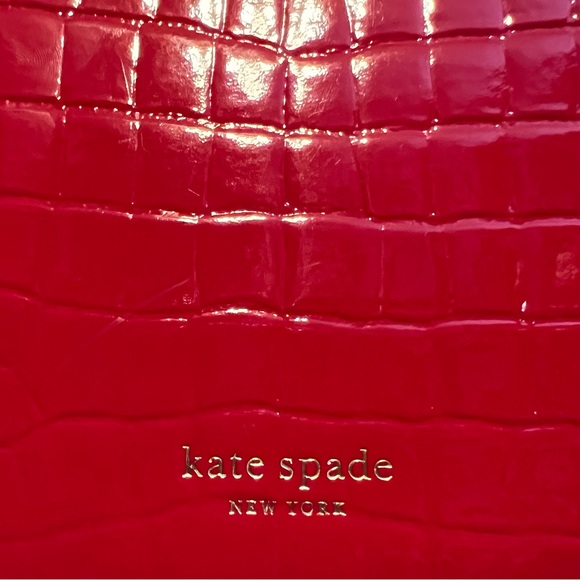 Kate Spade hot chili andi croc embossed patent leather canteen bag - Picture 6 of 12